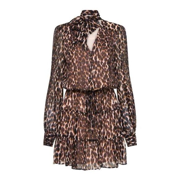 Paige Cleobelle Dress in Zephyr Shale Psych Leopard Size‎ S - Picture 12 of 12